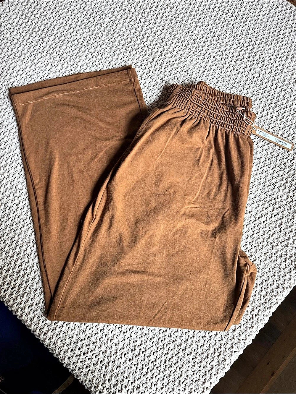 SKIMS Cotton Jersey Wide leg pants, size XS. NWT.